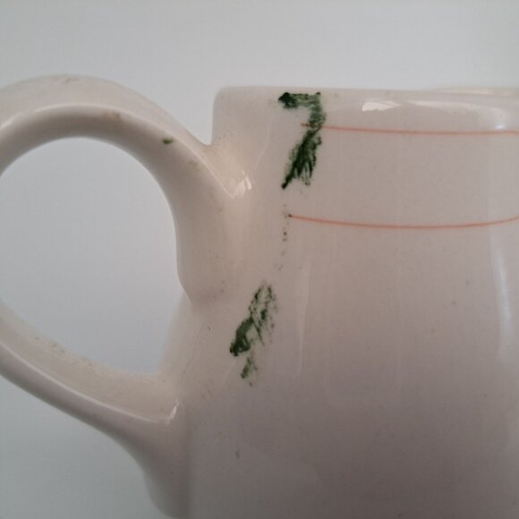 Syracuse China Syralite Creamer Pitcher With Orange Stripe Design - Picture 7 of 13